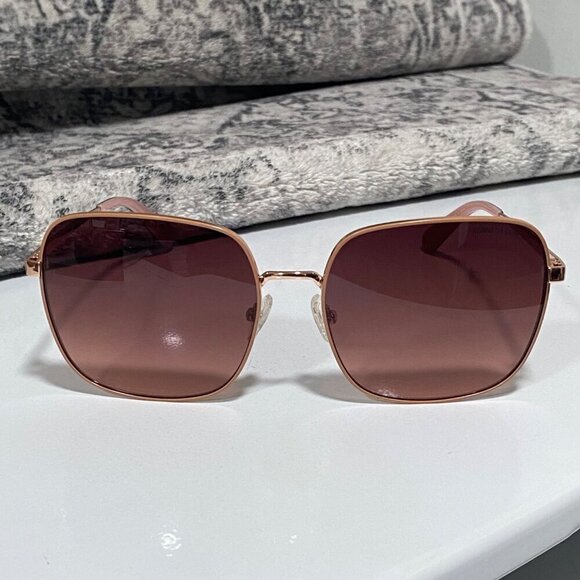 NEW Kenneth Cole Boho Gradient Square Lens Sunglasses in Rose Gold